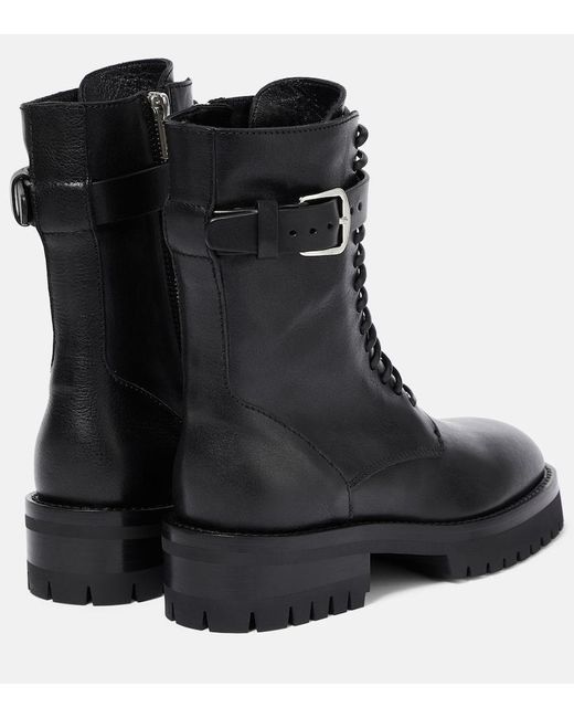 Ann Demeulemeester Black Cisse Leather Combat Boots