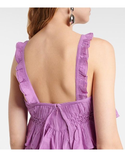 Isabel Marant Purple Daliana Cotton-Blend Top