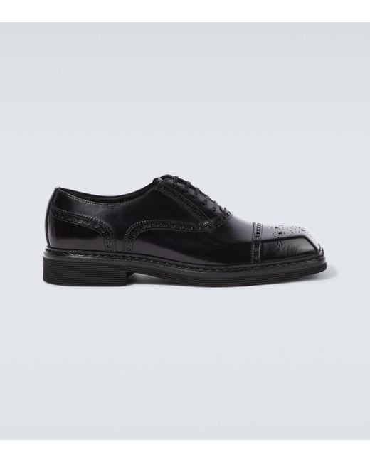 Dolce & Gabbana Black Leather Oxford Shoes for men