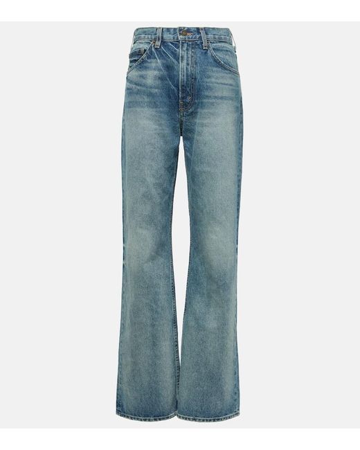 Nili Lotan Blue Mitchell Low-rise Wide-leg Jeans