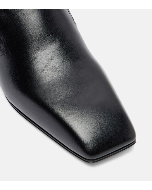 Christen Black Classic Square Leather Loafers