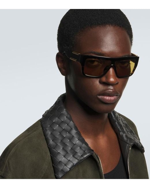 Bottega Veneta Brown Flat-Top Sunglasses for men