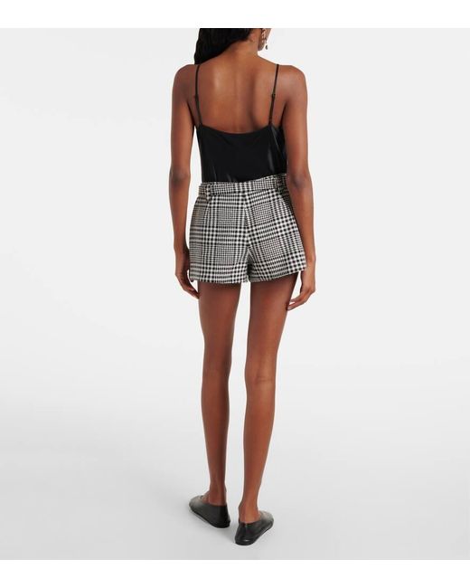 Self-Portrait Black Belted Houndstooth Skort