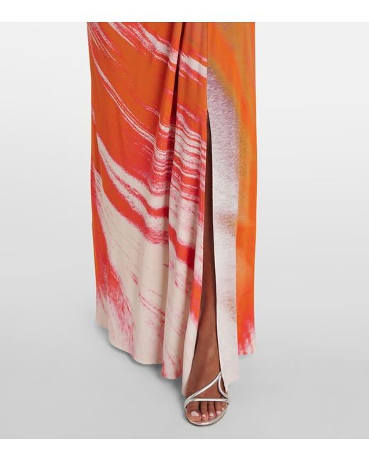 Jonathan Simkhai Red Emma Printed Jersey Maxi Dress