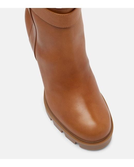 Christian Louboutin Brown Ankle Boots Elisawalk 100 Aus Leder