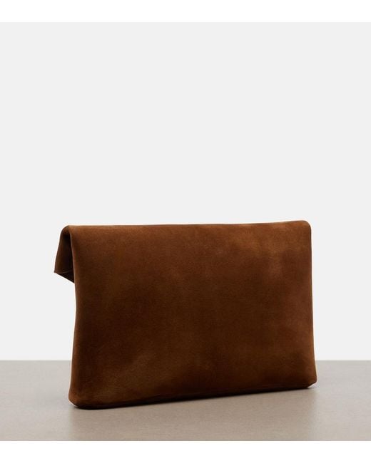 Saint Laurent Brown Cassandre Suede Pouch