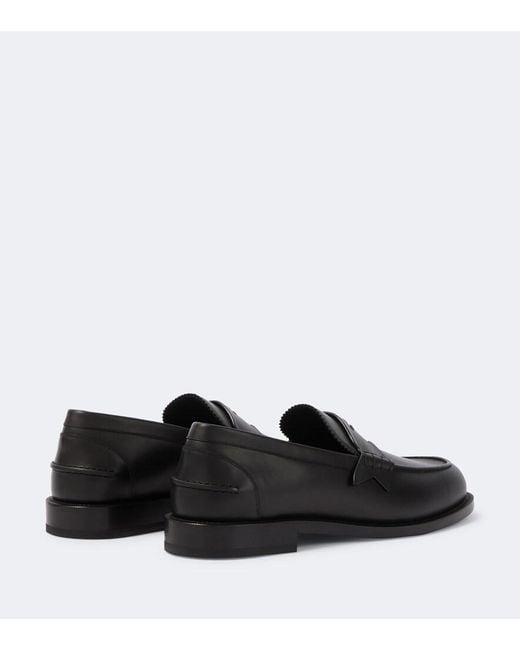 Christian Louboutin Black Plato Leather Penny Loafers for men