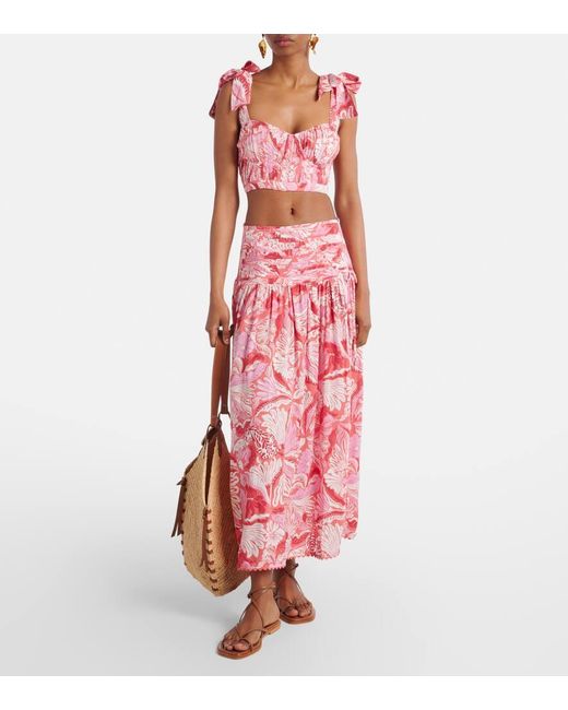 Poupette Pink Bedrucktes Cropped-Top Carla