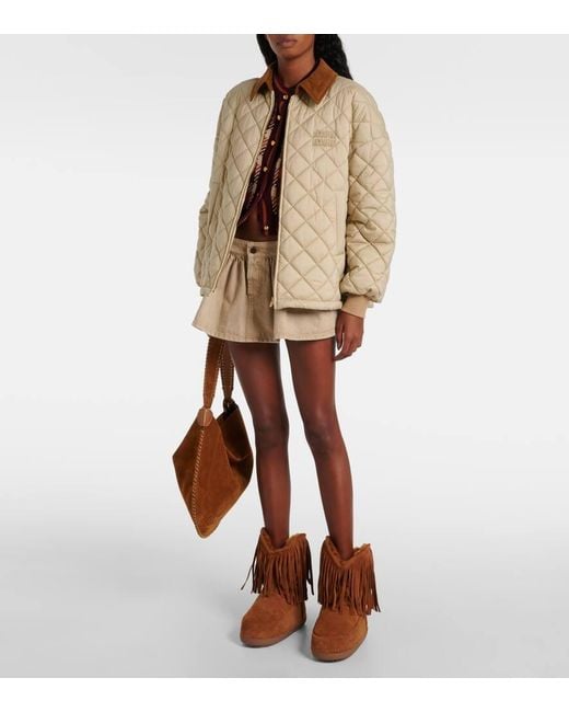 Bottines Apres-Ski Cowboy Fringes En Daim Inuikii en coloris Brown