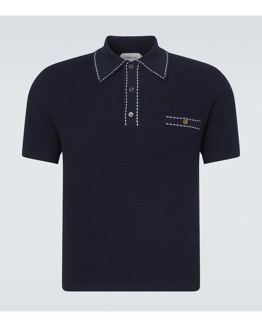 Polo De Algodon Versace de hombre de color Blue