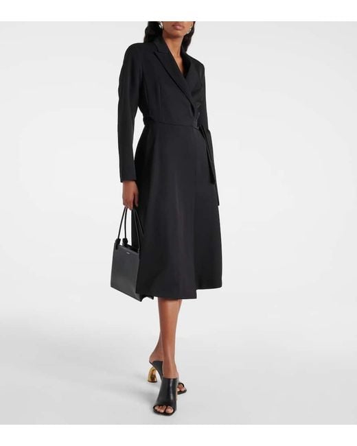 Max Mara Black Afelio Wool And Mohair Trench Coat