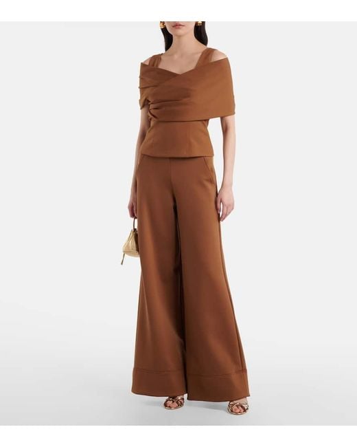Top Nespola Con Scollo Bardot di Max Mara in Brown