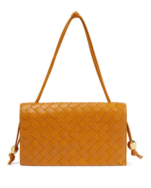 Bottega Veneta Trio Pouch Small Leather Shoulder Bag in Brown | Lyst