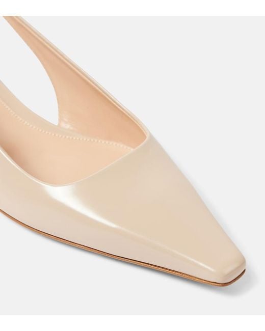 Gianvito Rossi Natural Lindsay 20 Patent Leather Slingback Ballet Flats