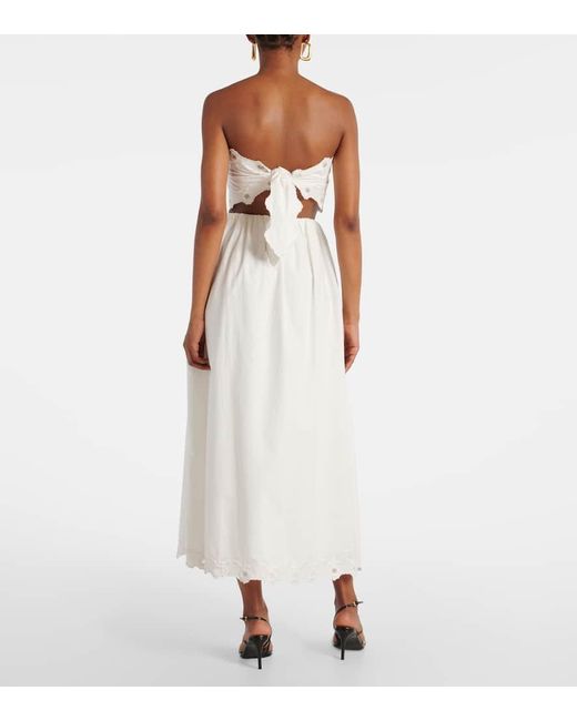 Falda Larga Antoinette De Algodon Bordada Posse de color White