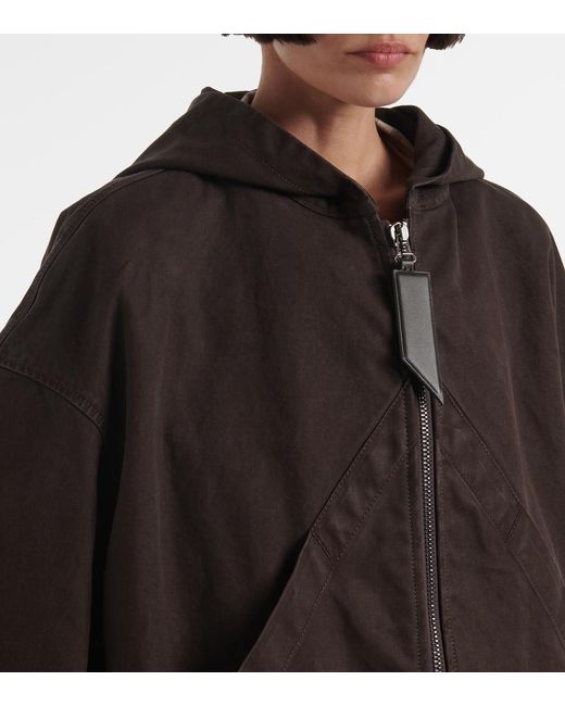 The Attico Black Cotton Gabardine Bomber Jacket