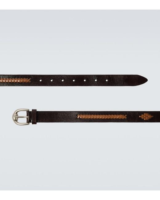 Brunello Cucinelli Black Leather Belt for men