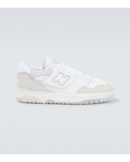 New Balance 550 Suede-trimmed Sneakers in White for Men | Lyst