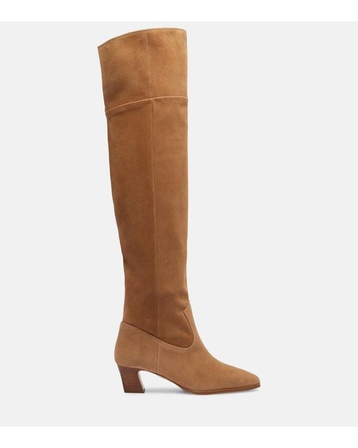 Aquazzura Brown Nomad 50 Suede Over-The-Knee Boots