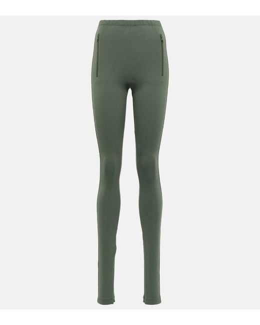 Wardrobe NYC Green Side Split High-Rise Leggings