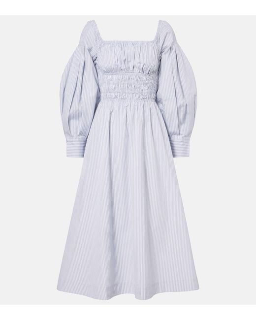 Altuzarra Blue Josie Striped Cotton Midi Dress