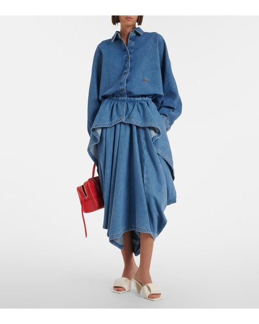 Loewe White Origami Leather Mules