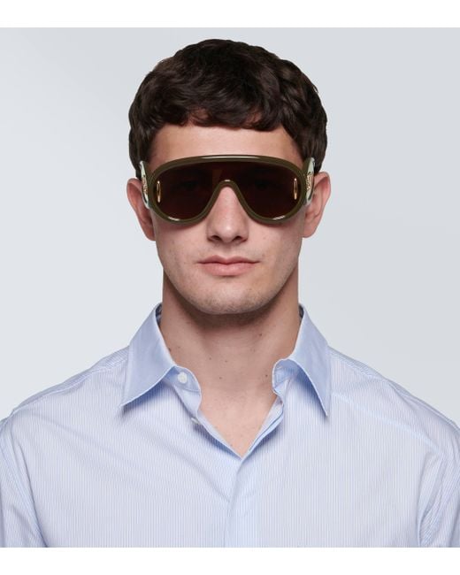 Loewe Brown Wave Shield Sunglasses for men