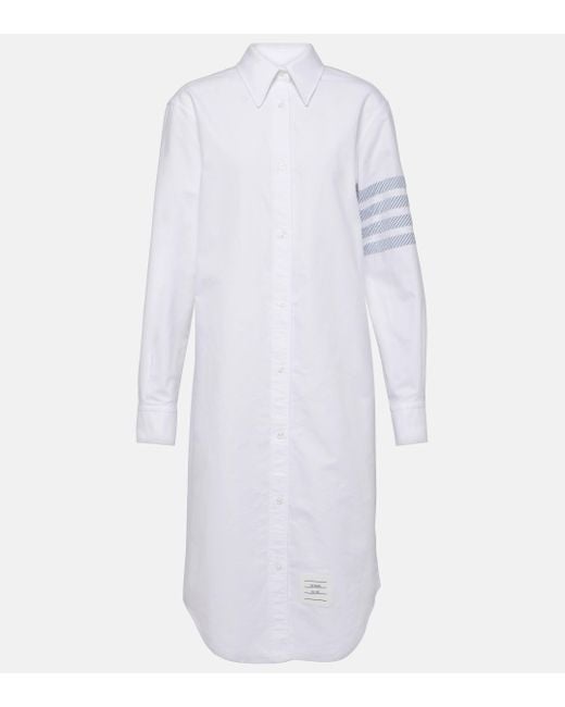 Thom Browne White Cotton Shirt Dress