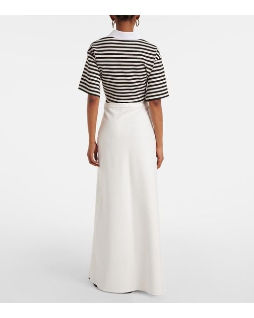 Max Mara White Vernice Jersey Maxi Skirt