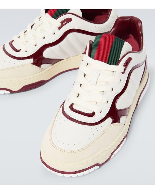 Sneakers Re-Web in pelle con suede di Gucci in Metallic da Uomo