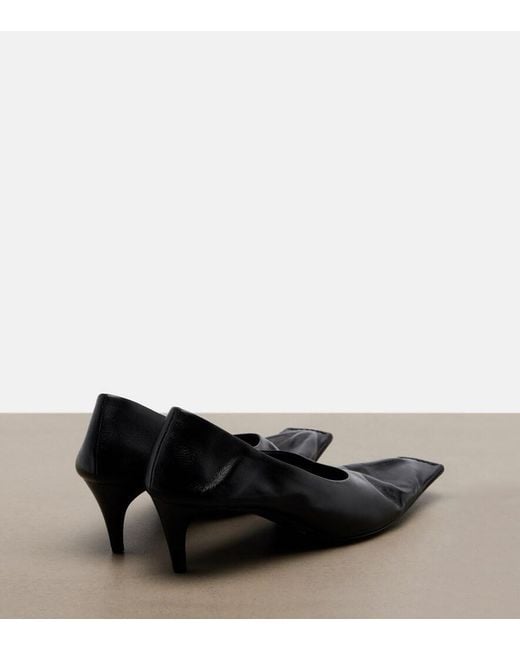 Khaite Black Marlene Leather Pumps