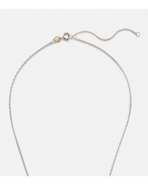 STONE AND STRAND White Initial 10Kt Necklace With Diamonds