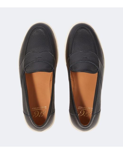 George Cleverley White Joey Ii Leather Penny Loafers for men