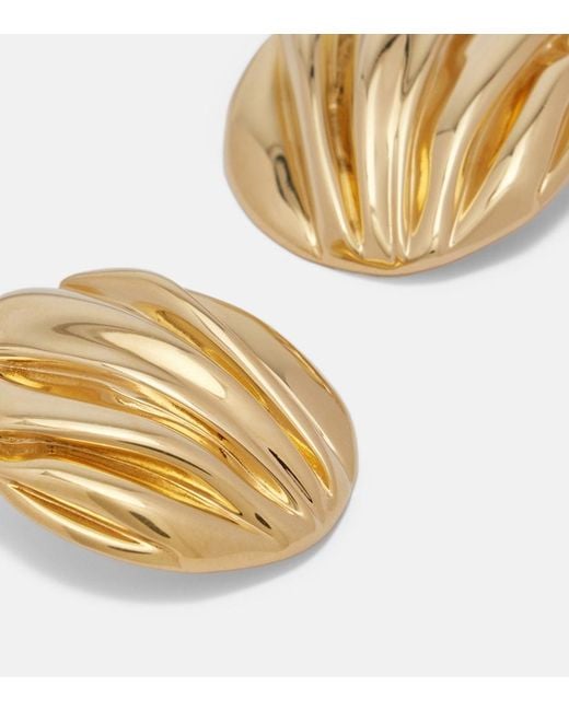 Chloé White Pleats Clip-On Earrings