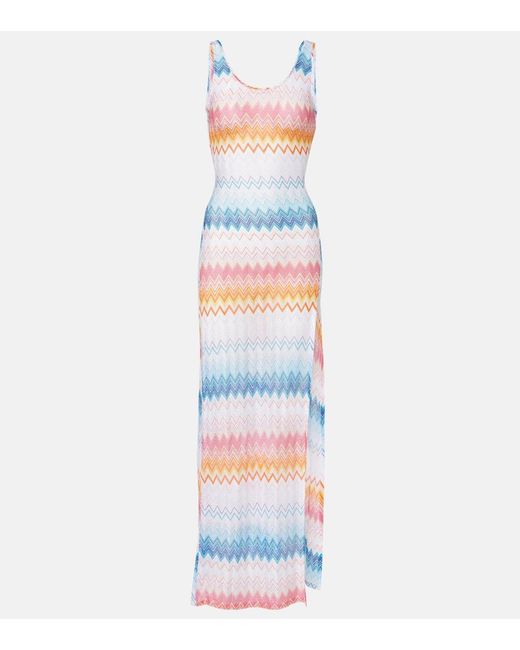 Vestido con motivo en zigzag Missoni de color White