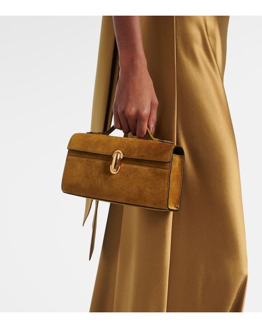 SAVETTE Brown Tote Bag Symmetry Aus Veloursleder
