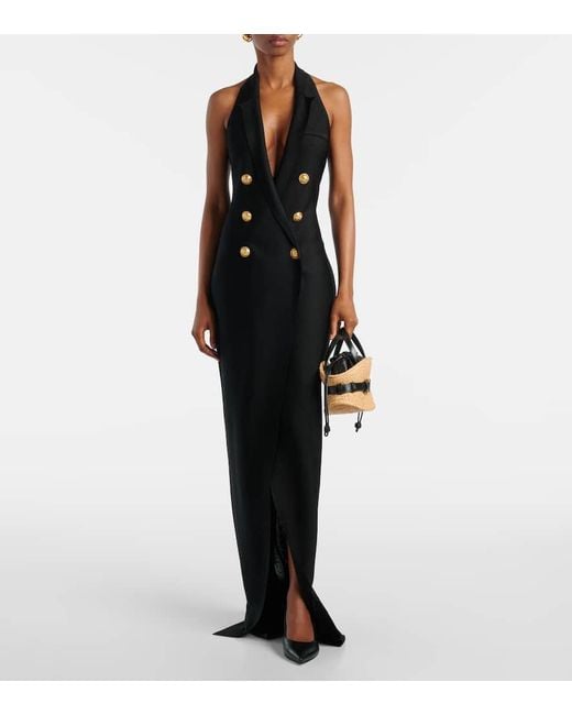 Balmain Black Maxikleid