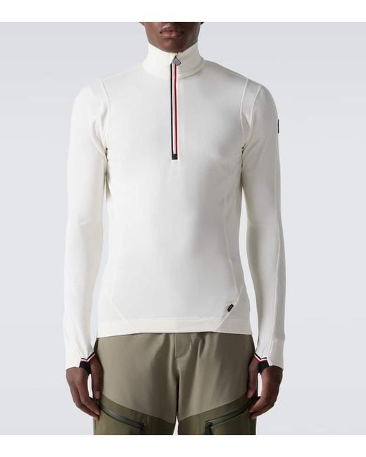 Moncler White High Performance Jersey Ski Top for men