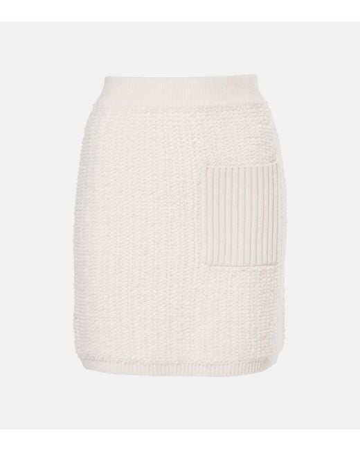 Lisa Yang White Imogen Knitted Cashmere Miniskirt
