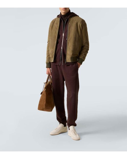 Sunspel Purple Loopback Cotton Hoodie for men