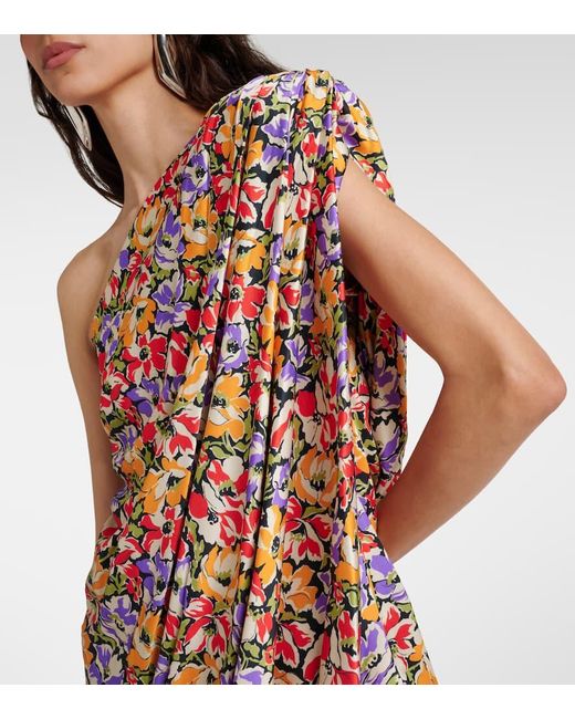 Vestido corto floral asimetrico Stella McCartney de color Multicolor