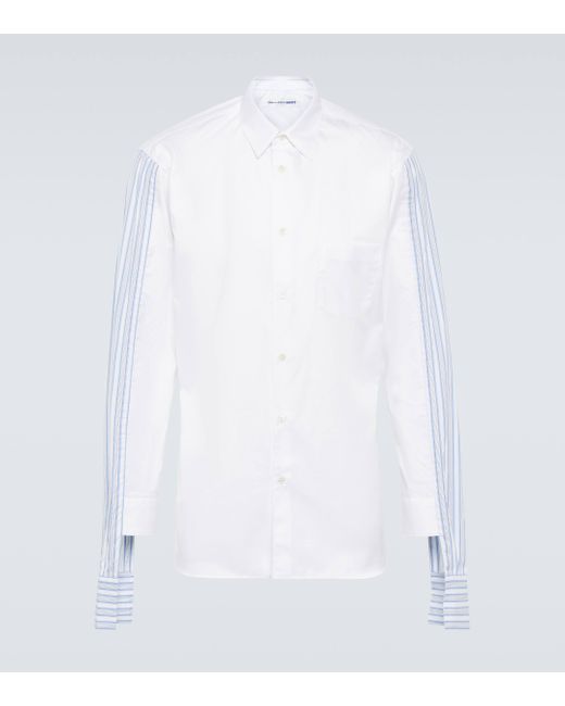Comme des Garçons White Striped Cotton Poplin Shirt for men