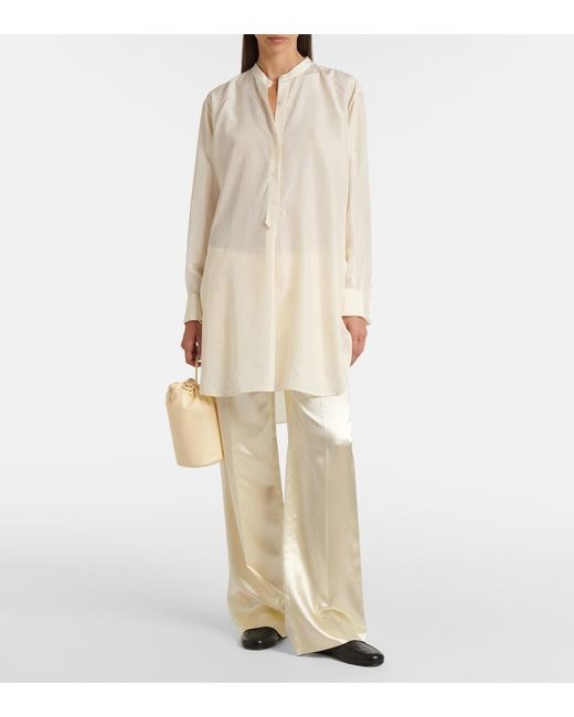 The Row White Eden Silk Shirt