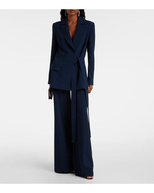 Blazer Con Cinturon Elie Saab de color Blue