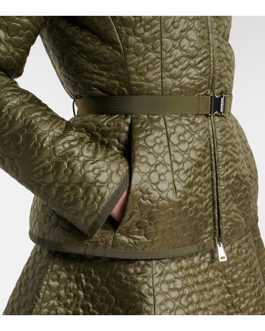 Moncler Green Geranium Quilted Down Jacket