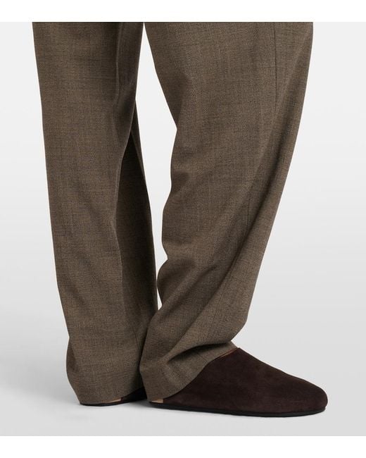 The Row Brown Gianni Wool Straight Pants