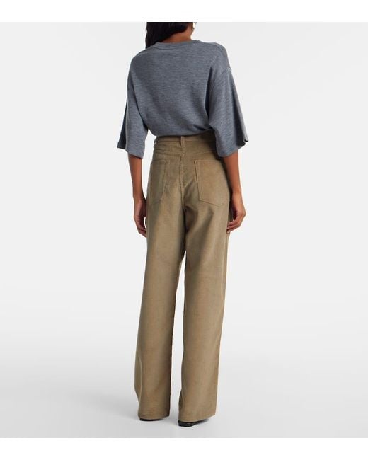 Pantalones Anchos De Pana De Algodon Rohe de color Natural