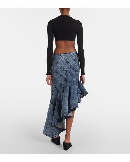 Alaïa Blue Midirock Spiral Aus Denim