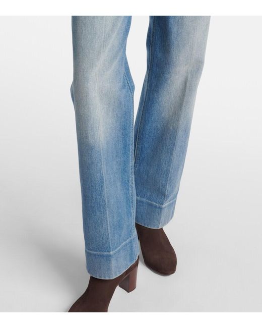 Valentino Blue Faded Wide-Leg Jeans