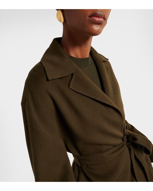 Joseph Green Light Double Face Cranwood Wool And Silk Coat
